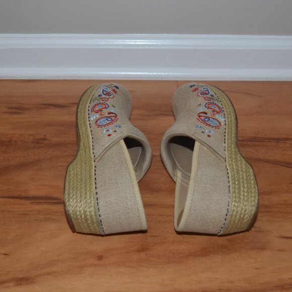 Dansko Vegan Jute Pro Linen Embroidered Clogs Size 39 Natural Burlap Sz 8.5-9 - Picture 6 of 9